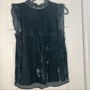 Dark green velvet sleeveless shell